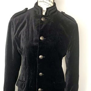 H&M MENS BLACK VELVET MILITARY BLAZER SZ 36R NWOT